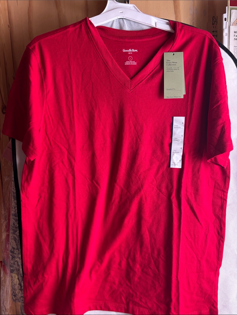 Goodfellow & Co Bright Red V-Neck Tee